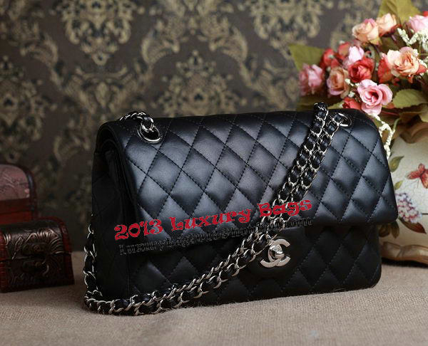 Chanel 2.55 Series Bag Original Black Sheepskin CHA1112 Silver