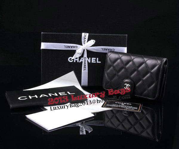 Chanel Matelasse Bi-Fold Wallet Sheepskin Leater A31506 Black