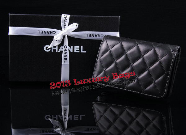 Chanel Matelasse Bi-Fold Wallet Sheepskin Leater A31506 Black