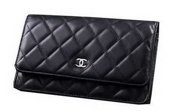 Chanel Matelasse Wallet Sheepskin Leater A31557 Black