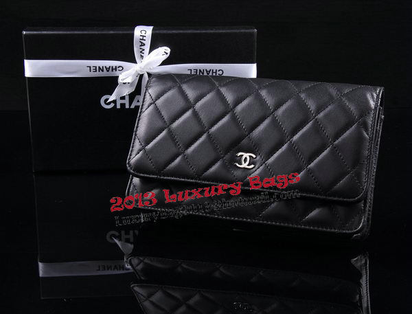 Chanel Matelasse Wallet Sheepskin Leater A31557 Black