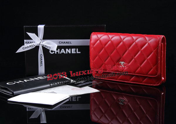 Chanel Matelasse Wallet Sheepskin Leater A31557 Red