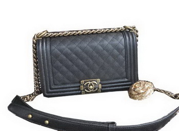 Chanel Boy Flap Shoulder Bags Cannage Pattern Leather A67086 Black