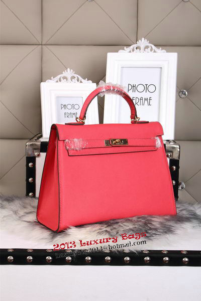 Hermes Kelly 32cm Shoulder Bags Grained Leather Red