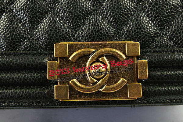 Boy Chanel Flap Shoulder Bags Black Original Cannage Pattern A67025 Gold