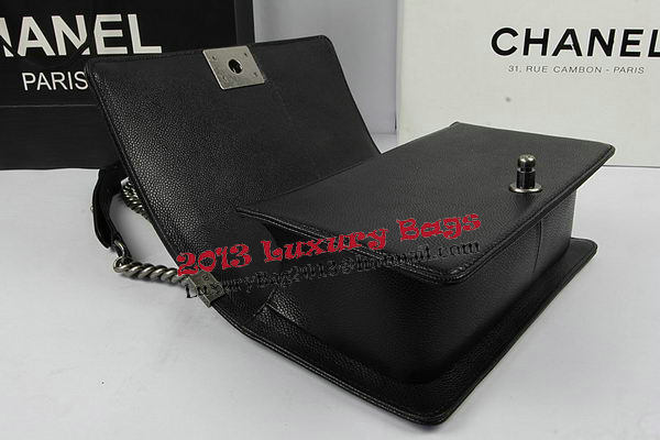 Boy Chanel Flap Shoulder Bags Black Original Cannage Pattern A67025 Silver