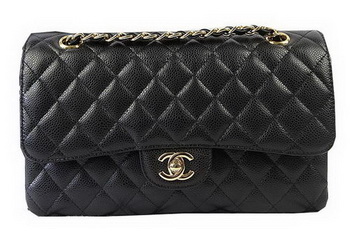 Chanel 2.55 Series Bags Black Cannage Pattern Leather CFA1112 Gold