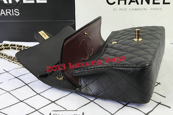 Chanel 2.55 Series Bags Black Cannage Pattern Leather CFA1112 Gold