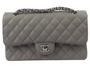 Chanel 2.55 Series Bags Grey Cannage Pattern Leather CFA1112 Silver