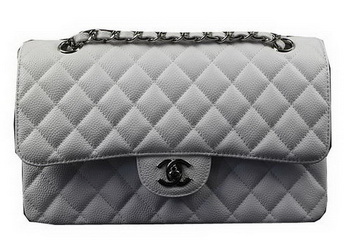 Chanel 2.55 Series Bags White Cannage Pattern Leather CFA1112 Silver