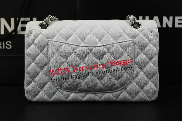 Chanel 2.55 Series Bags White Cannage Pattern Leather CFA1112 Silver