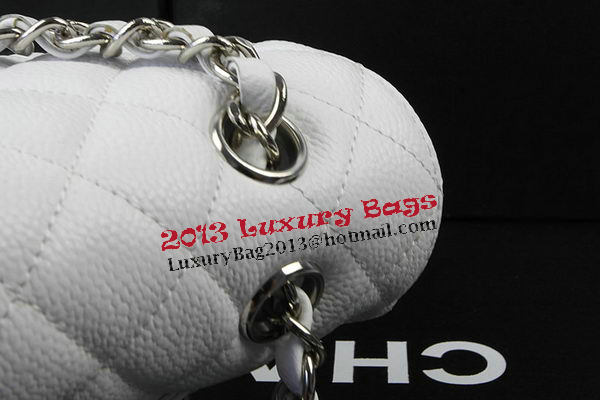 Chanel 2.55 Series Bags White Cannage Pattern Leather CFA1112 Silver