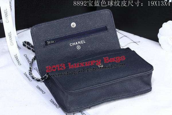 Chanel Cannage Pattern Leather Flap Shoulder Bag A8892 Royal