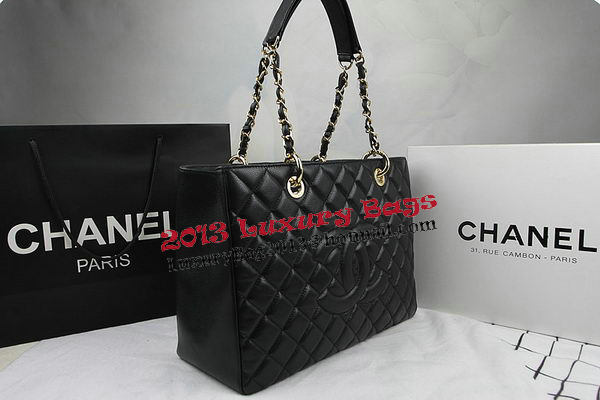 Chanel Classic Coco Bag Black GST Caviar Leather A50995 Gold