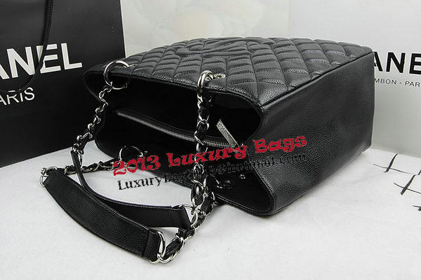 Chanel Classic Coco Bag Black GST Caviar Leather A50995 Silver