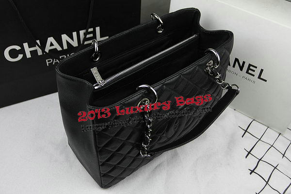 Chanel Classic Coco Bag Black GST Caviar Leather A50995 Silver