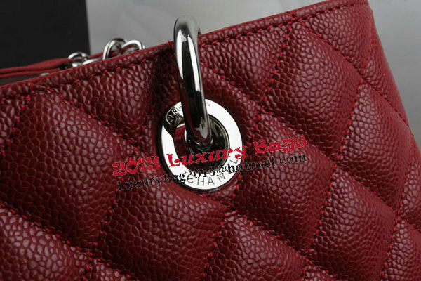 Chanel Classic Coco Bag Red GST Caviar Leather A50995 Silver