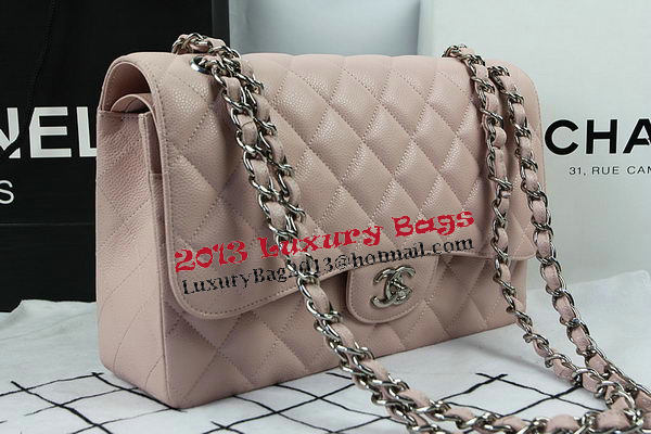 Chanel Classic Flap Bag Pink Cannage Pattern CF1113 Silver