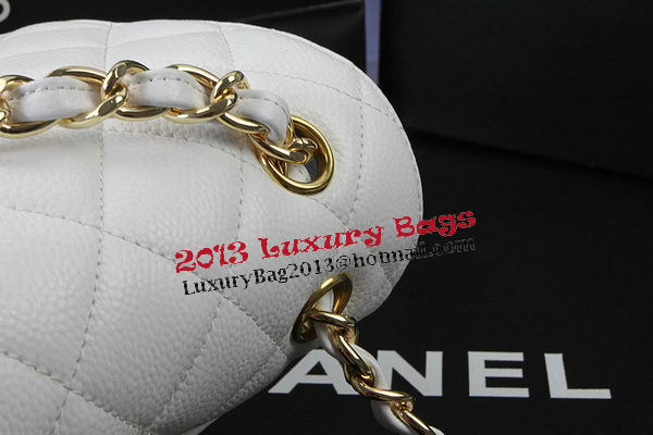 Chanel Classic Flap Bag White Cannage Pattern CF1113 Gold