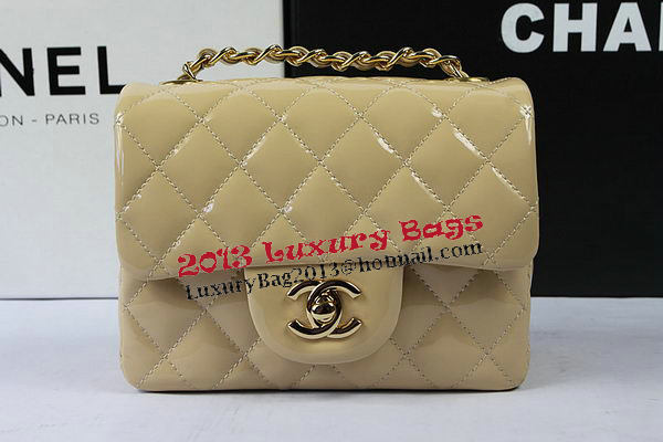 Chanel Classic MINI Flap Bag Apricot Original Patent Leather CF1115 Gold