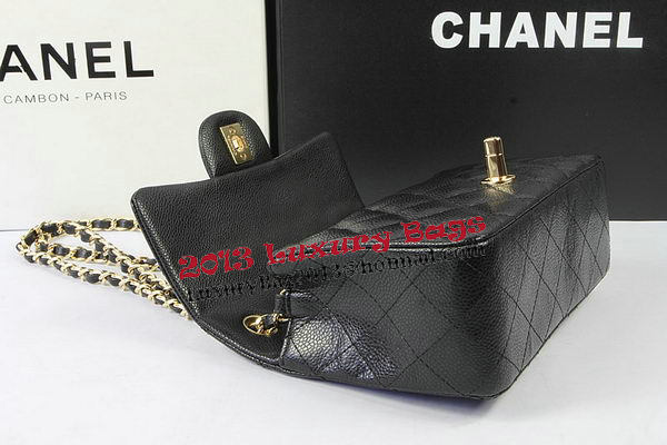 Chanel Classic MINI Flap Bag Black Cannage Pattern CF1119 Gold