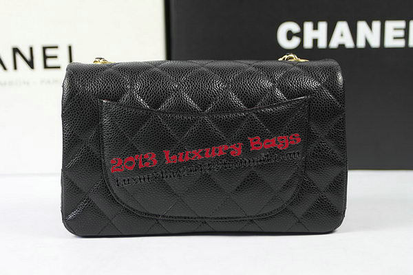 Chanel Classic MINI Flap Bag Black Cannage Pattern CF1119 Gold