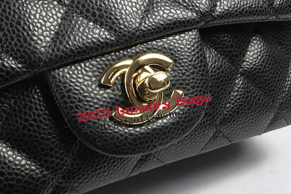 Chanel Classic MINI Flap Bag Black Cannage Pattern CF1119 Gold