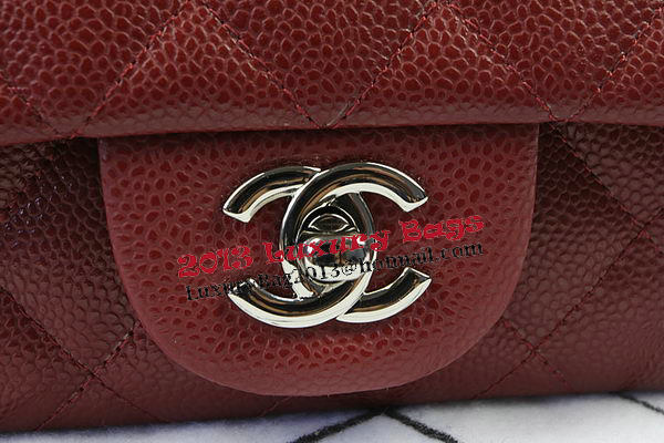 Chanel Classic MINI Flap Bag Burgundy Cannage Pattern CF1119 Silver