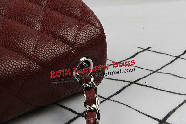 Chanel Classic MINI Flap Bag Burgundy Cannage Pattern CF1119 Silver