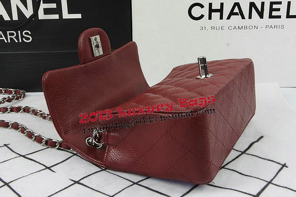 Chanel Classic MINI Flap Bag Burgundy Cannage Pattern CF1119 Silver