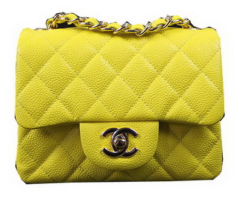 Chanel Classic MINI Flap Bag Lemon Cannage Pattern CF1115 Gold