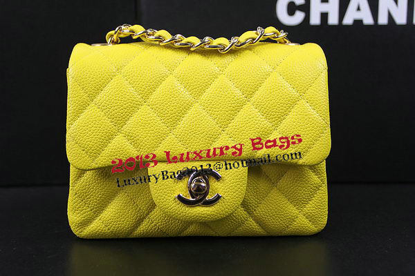 Chanel Classic MINI Flap Bag Lemon Cannage Pattern CF1115 Gold