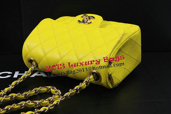 Chanel Classic MINI Flap Bag Lemon Cannage Pattern CF1115 Gold