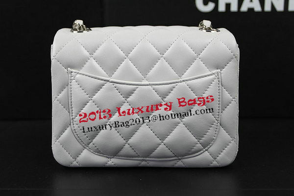 Chanel Classic MINI Flap Bag OffWhite Original Sheep Leather CF1115 Silver