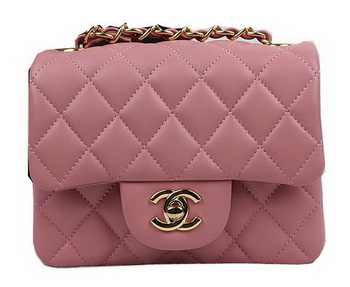 Chanel Classic MINI Flap Bag Pink Original Sheep Leather CF1115 Gold