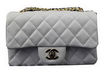 Chanel Classic MINI Flap Bag White Cannage Pattern CF1119 Gold