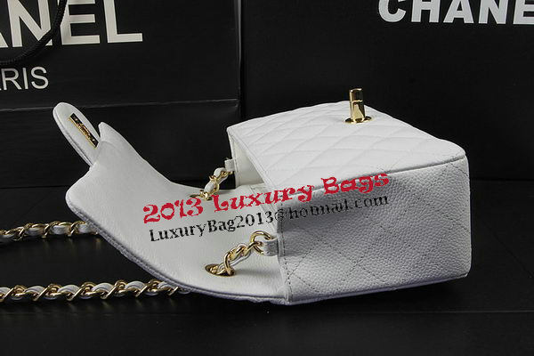 Chanel Classic MINI Flap Bag White Cannage Pattern CF1119 Gold