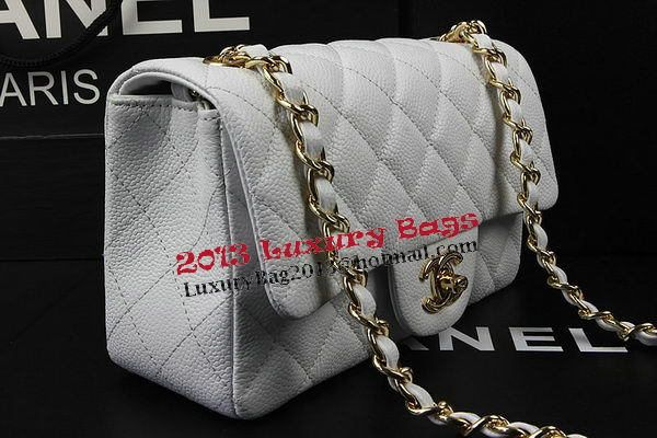 Chanel Classic MINI Flap Bag White Cannage Pattern CF1119 Gold