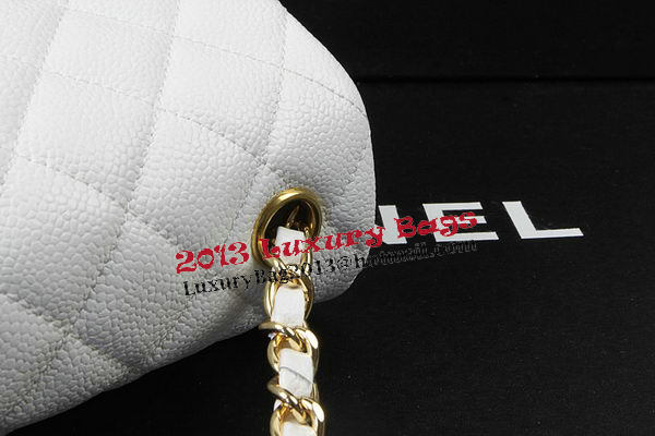 Chanel Classic MINI Flap Bag White Cannage Pattern CF1119 Gold