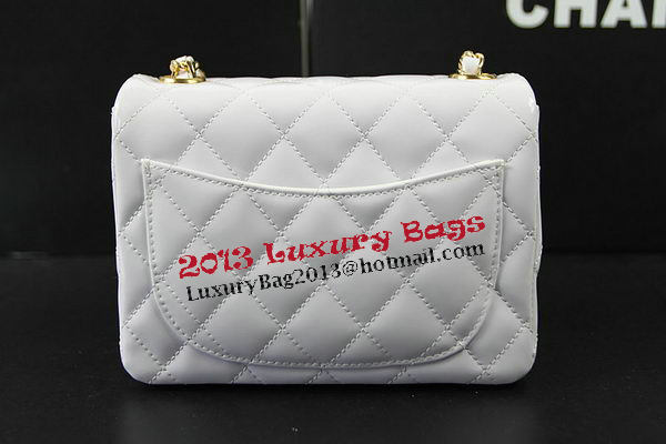 Chanel Classic MINI Flap Bag White Original Patent Leather CF1115 Gold