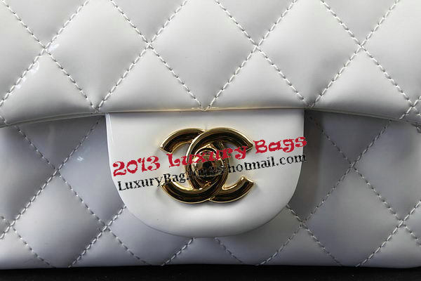 Chanel Classic MINI Flap Bag White Original Patent Leather CF1115 Gold