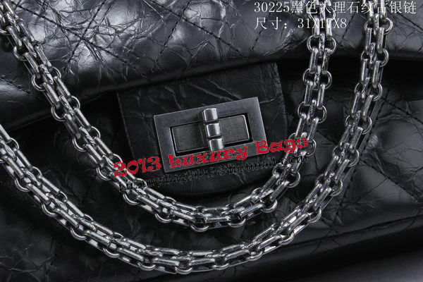 Chanel Glazed Crackled Leather Classic Flap Bag A30225 Black