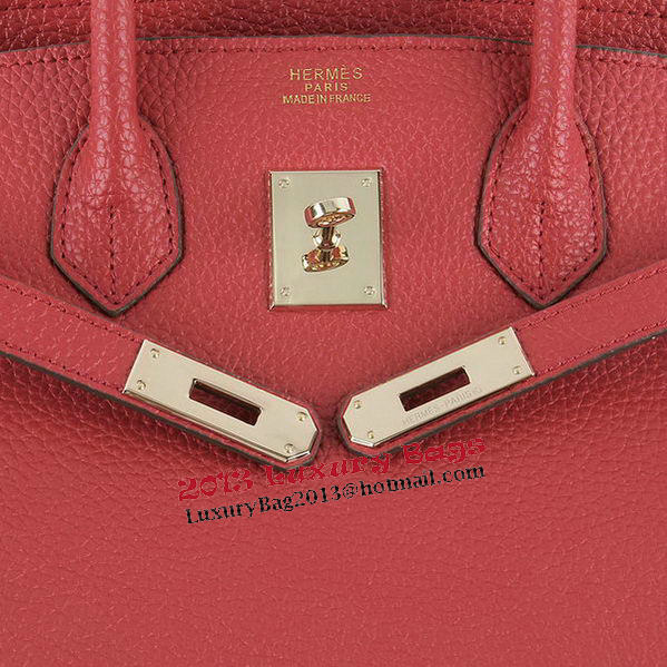 Hermes Birkin 35CM Tote Bags Red Grainy Leather H-35 Gold