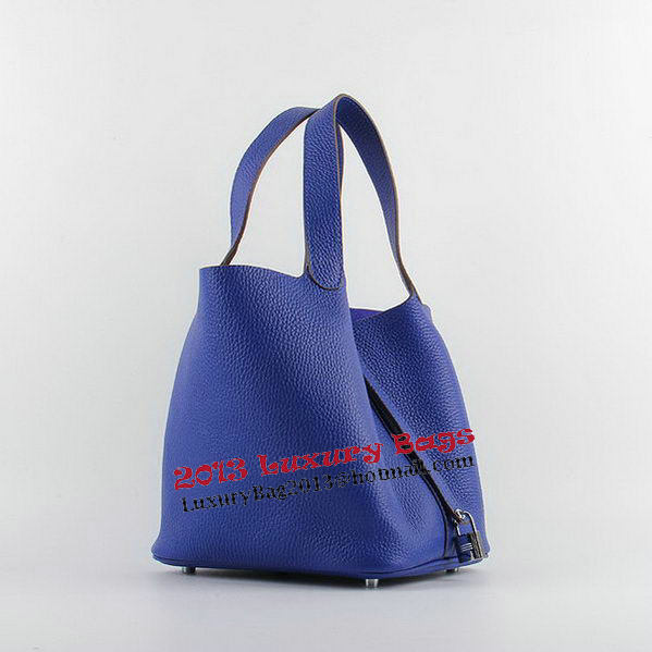 Hermes Picotin Lock MM Bags Clemence Leather H8616 Blue