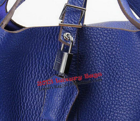 Hermes Picotin Lock MM Bags Clemence Leather H8616 Blue