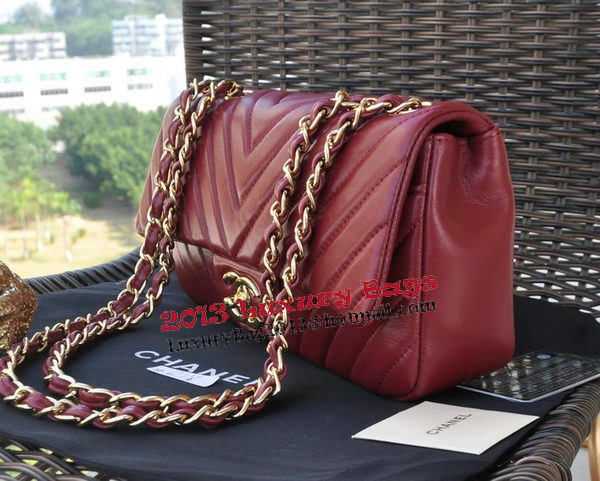 Chanel Classic Flap Bag Sheepskin Leather A92516 Burgundy