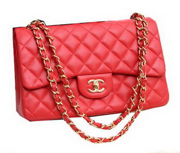 Chanel Jumbo Double Flaps Bags Original Lambskin Leather A36097 Red