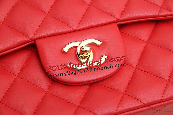 Chanel Jumbo Double Flaps Bags Original Lambskin Leather A36097 Red