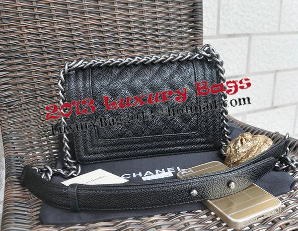 Boy Chanel Small Flap Shoulder Bag Cannage Pattern A67083 Black