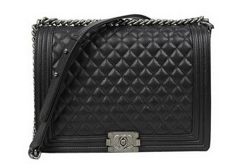 Boy Chanel Flap Shoulder Bag Original Cannage Pattern A67087 Black